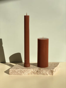 Column Pillar Candle - Brown